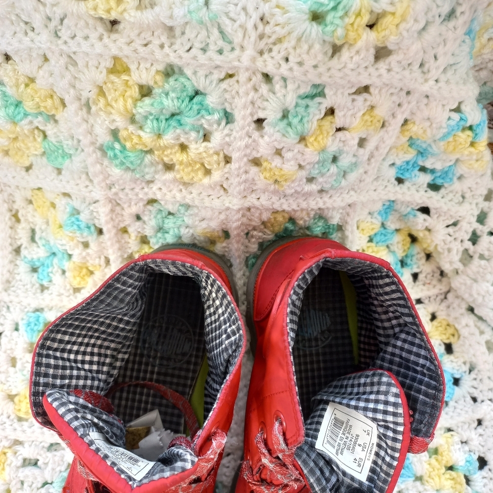 Palladium Women's Pampa Puddle Lite Red/Gray Waterproof Boots Size 9 US - Picture 14 of 17